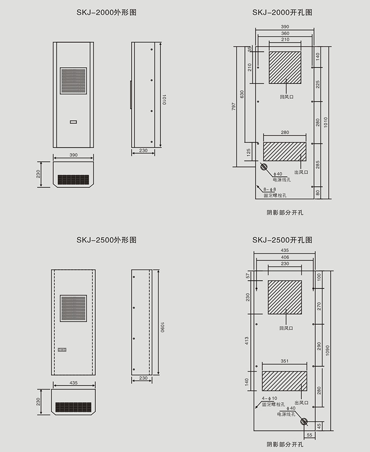 機(jī)柜空調(diào)開(kāi)孔圖